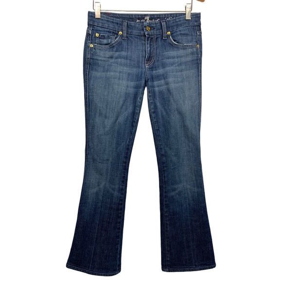 7 For All Mankind Womens 26 A-Pocket Bootcut Jeans Low Rise Medium Wash - Picture 2 of 8